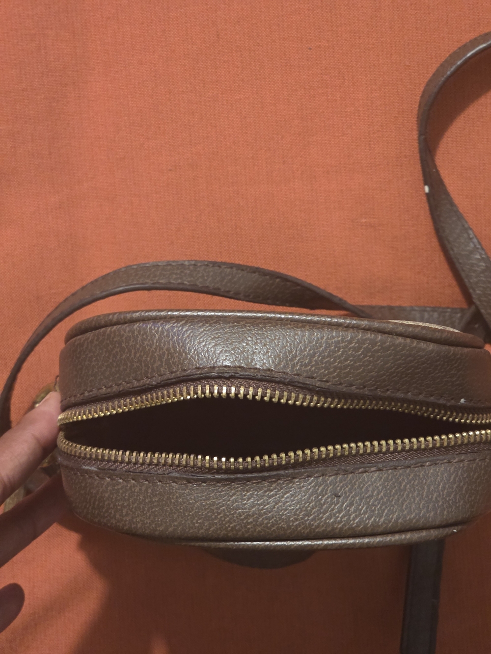 Gucci Brown GG Supreme Crossbody Bag with Web Stripe - Picture 5 of 15